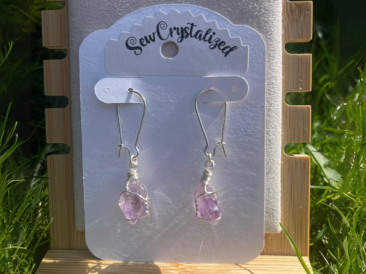 Handmade Amethyst Wire-Wrap Earrings