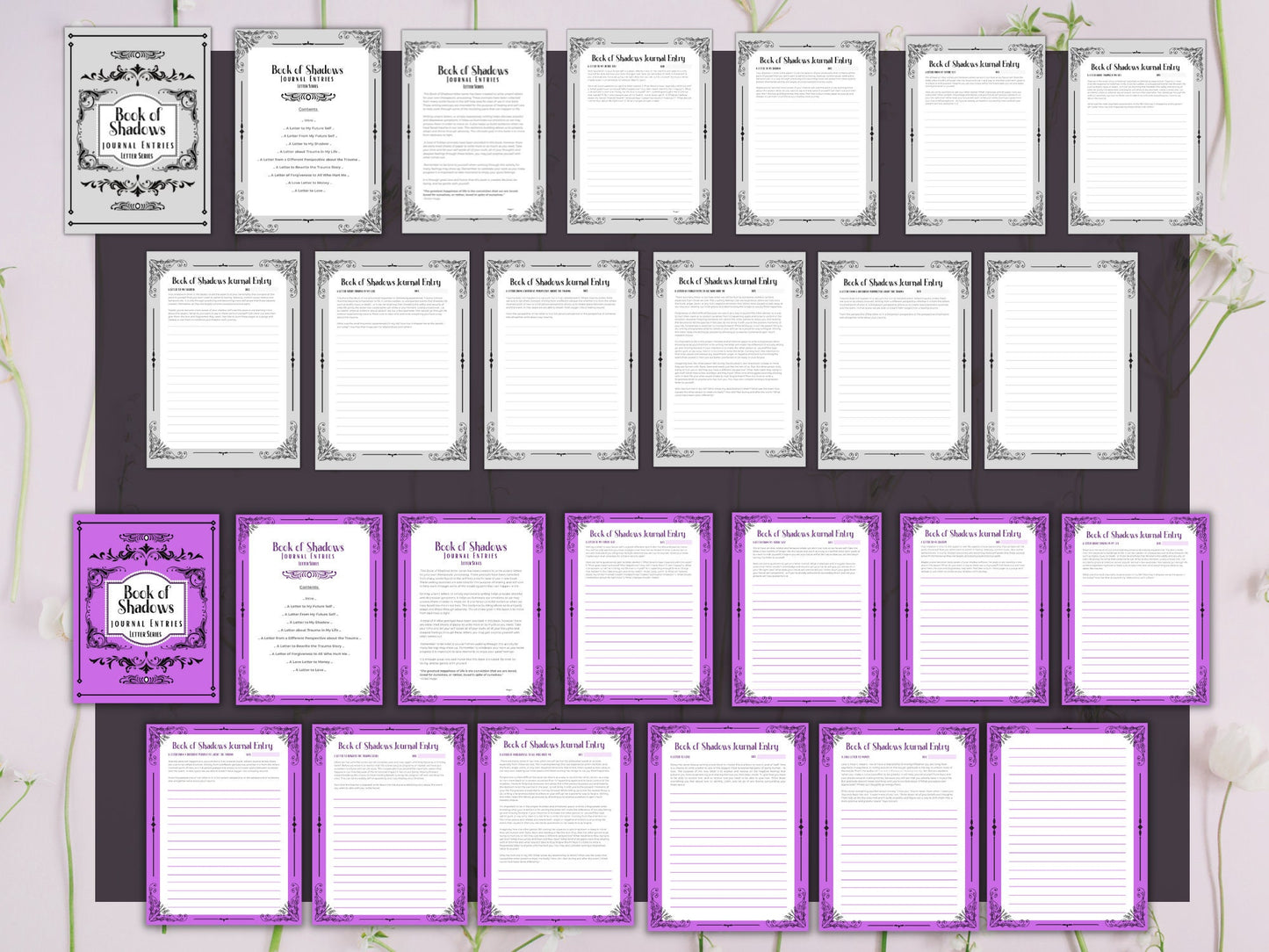 Printable Journal, BOS, Therapy Letter Journal, Digital Download, 9 unsent letters to write, 9 letter prompts to work with your inner self