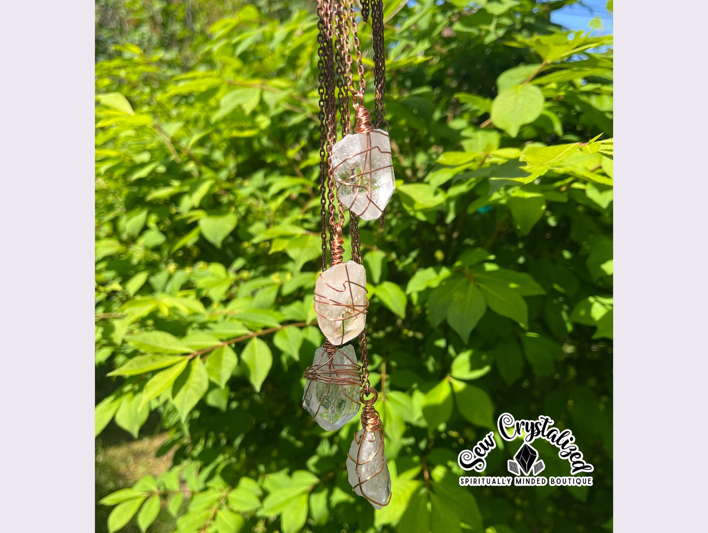 Crystal Wire Wrapped Pendant Necklaces, Chunky Raw Gemstones Wire Wrapped Necklace Gift, 18 inch Necklace. Healing Boho Crystal Necklace.