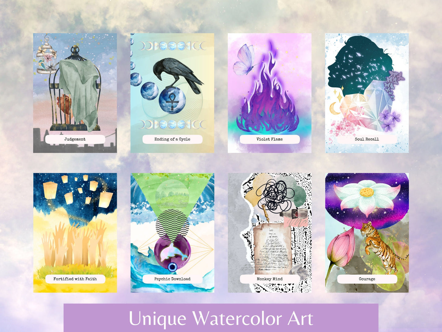 Digital Download, Oracle Cards, 36 Intuitive Messages, Printable Deck, Create your own Oracle deck at home, use for journaling.