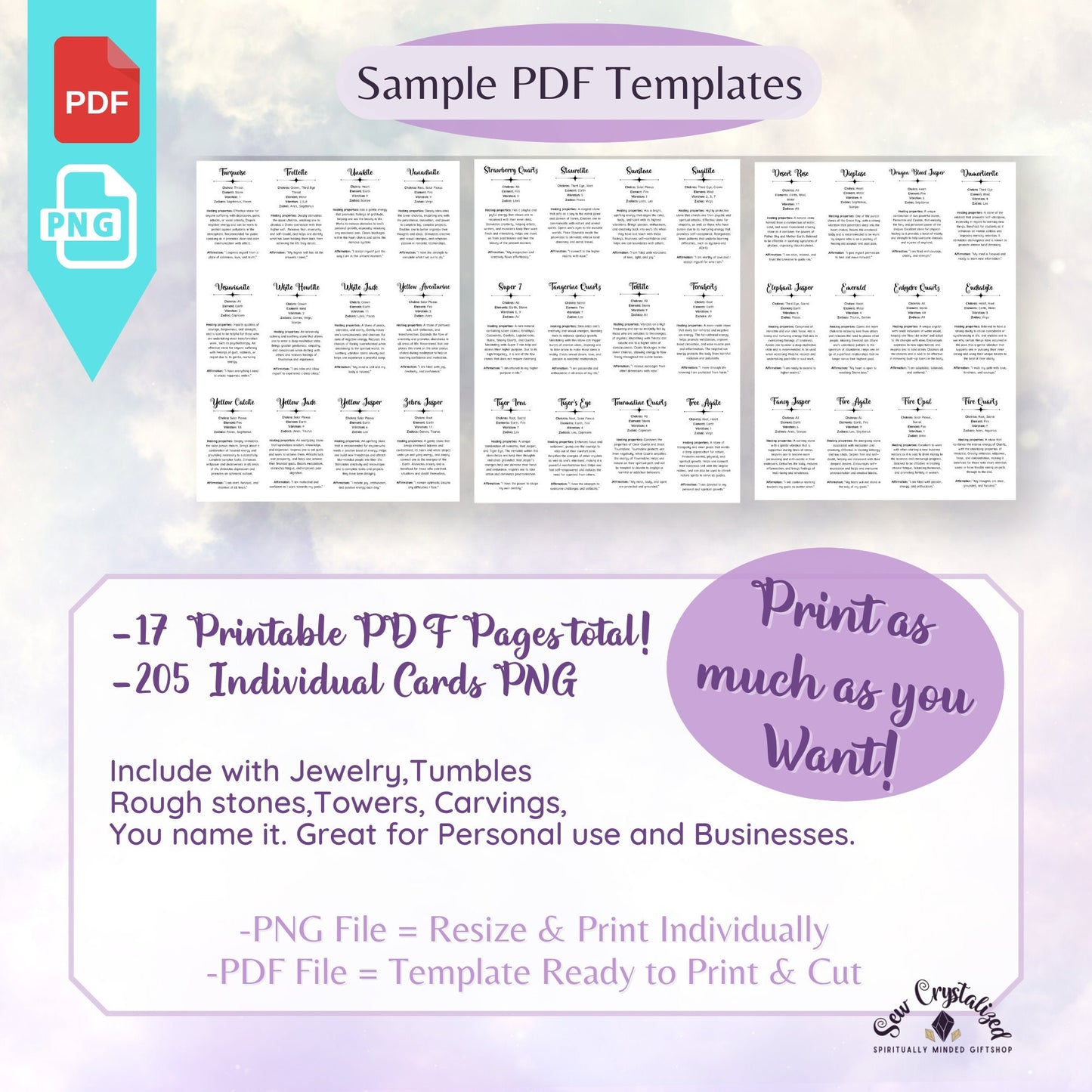 Printable Crystal Card Descriptions