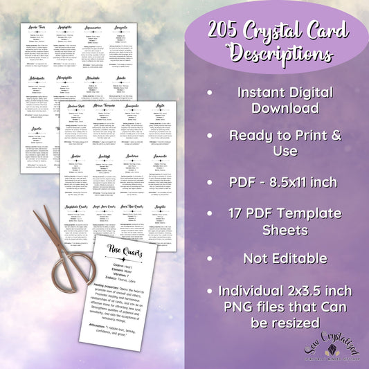 Printable Crystal Card Descriptions