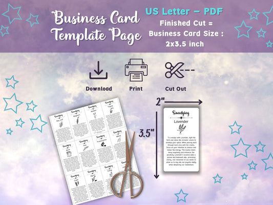 Printable Herbal Smudging Card Descriptions