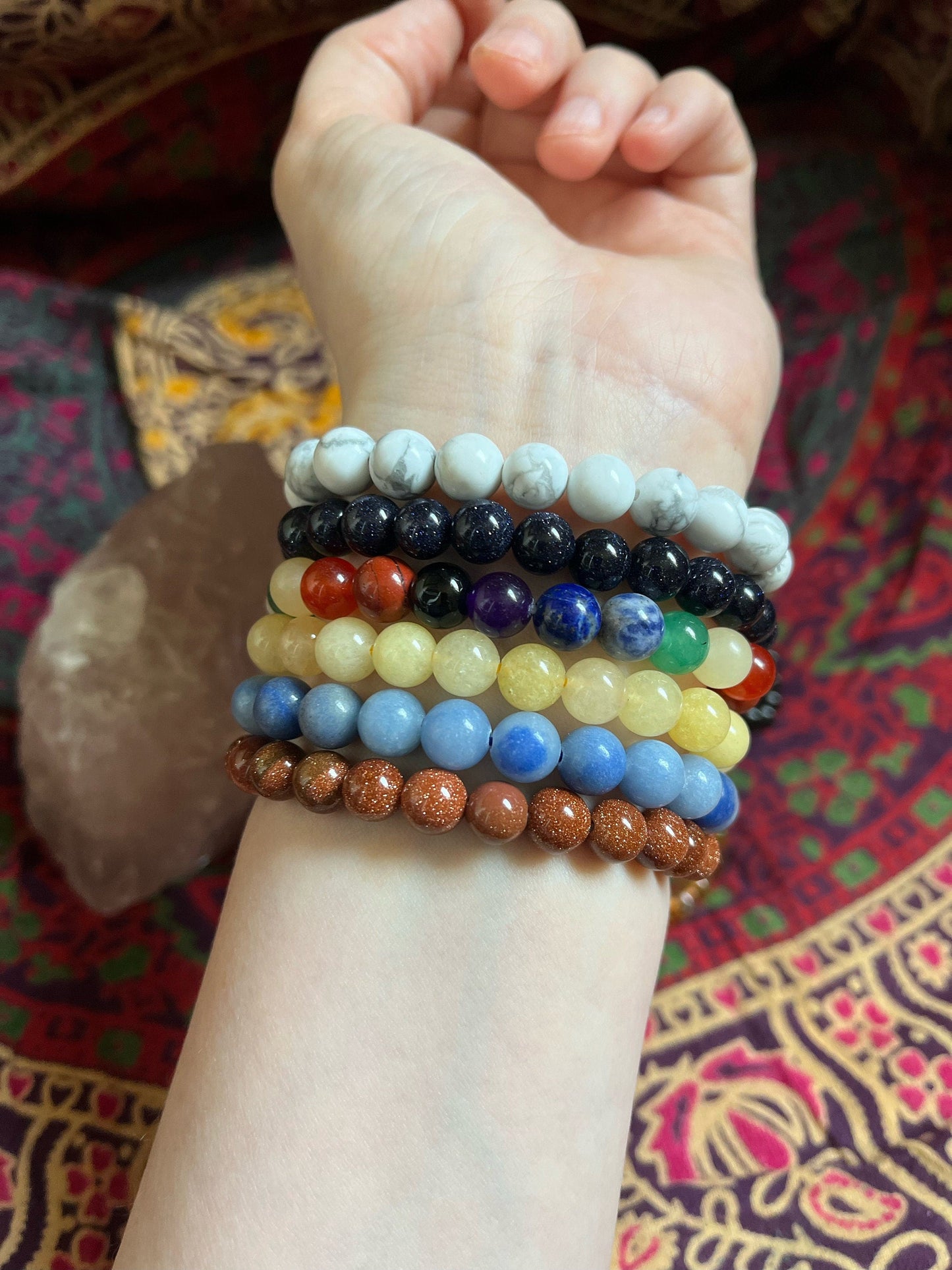 Mystery Natural Gemstone Beaded Bracelet