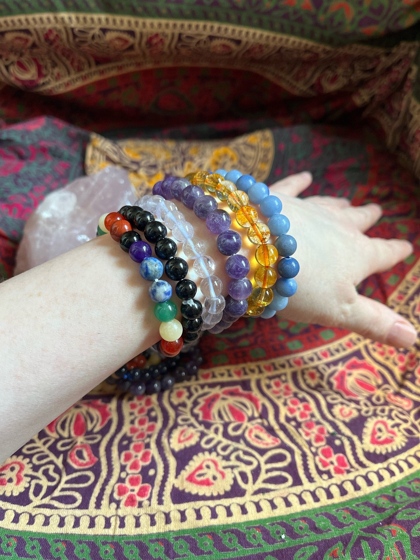 Mystery Natural Gemstone Beaded Bracelet