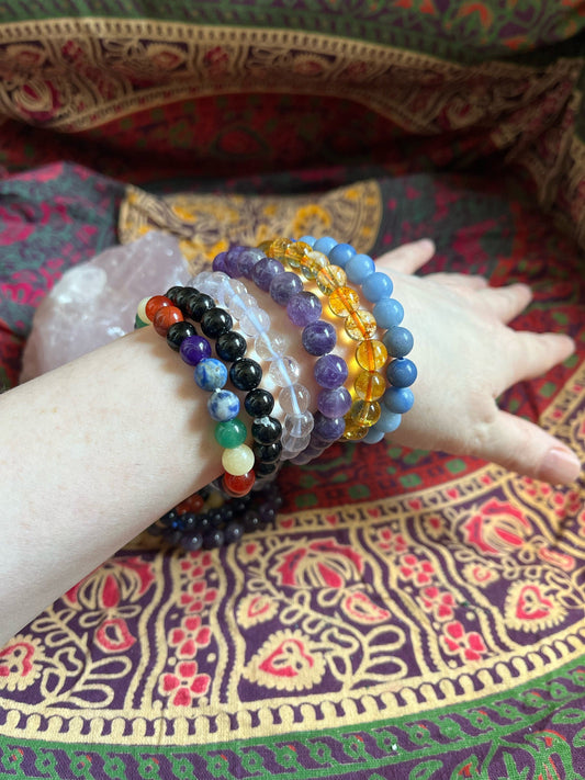 Mystery Natural Gemstone Beaded Bracelet