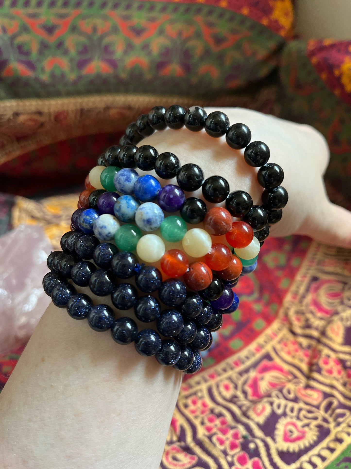 Mystery Natural Gemstone Beaded Bracelet