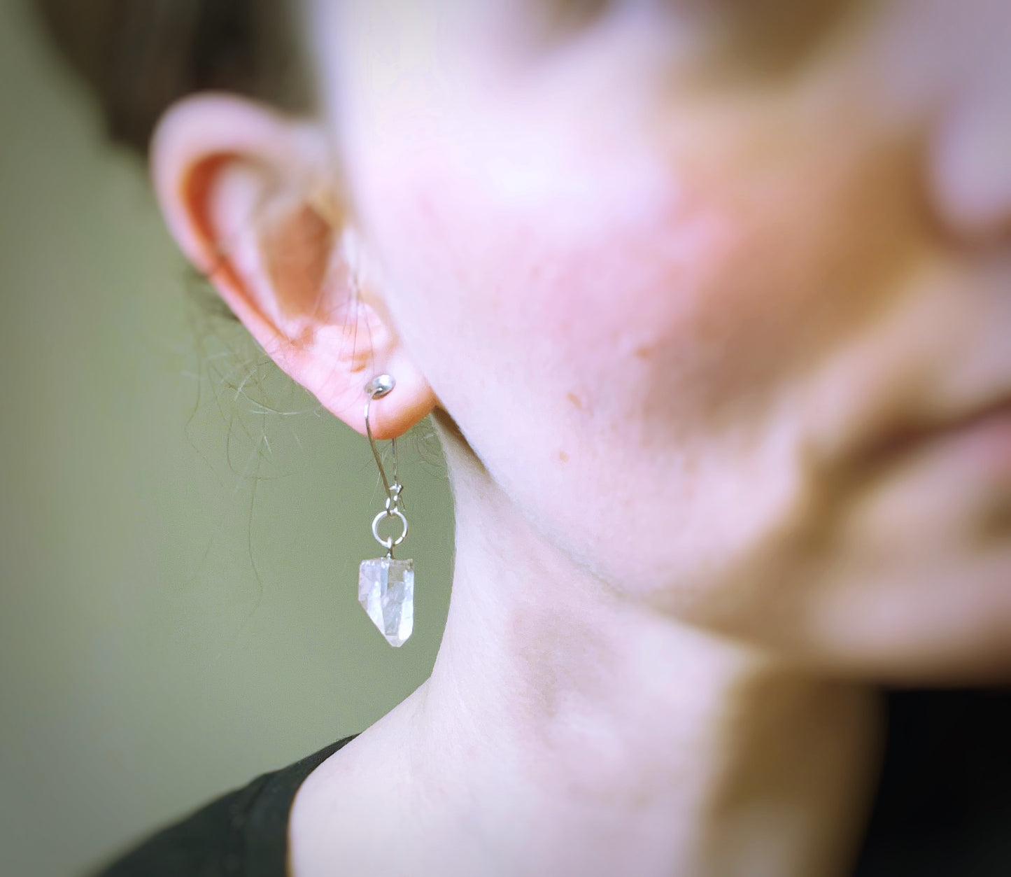 Clear Quartz Dangle Earrings