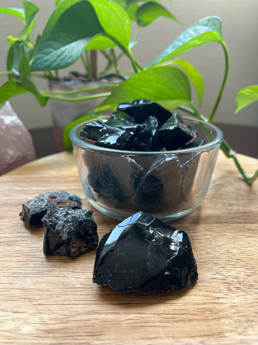Rough Black Obsidian Chunks
