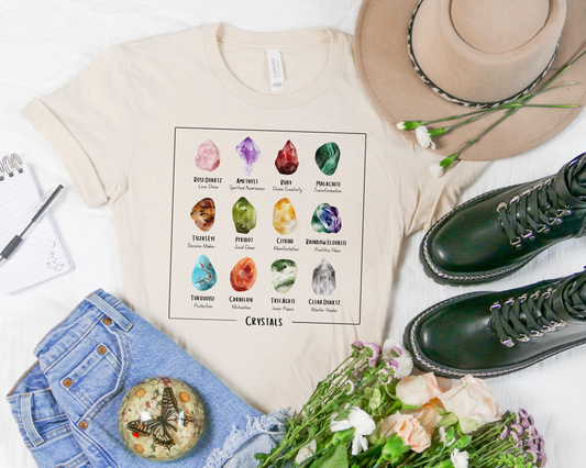 Gemstones Meanings Crystal Graphic T-Shirt
