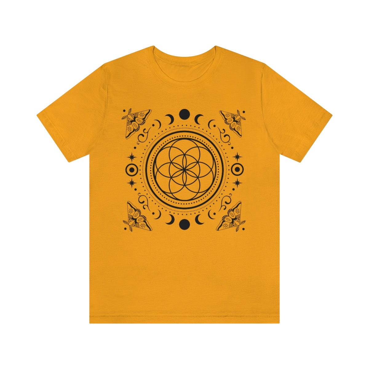 Sacred Geometry Seed of Life Moon Phase & Moth Shirt