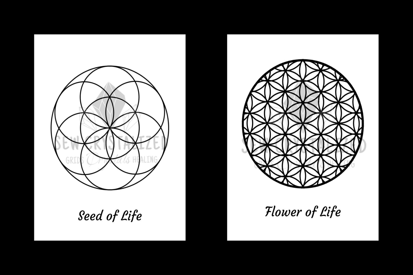 12 Printable Sacred Geometry Crystal Grids.