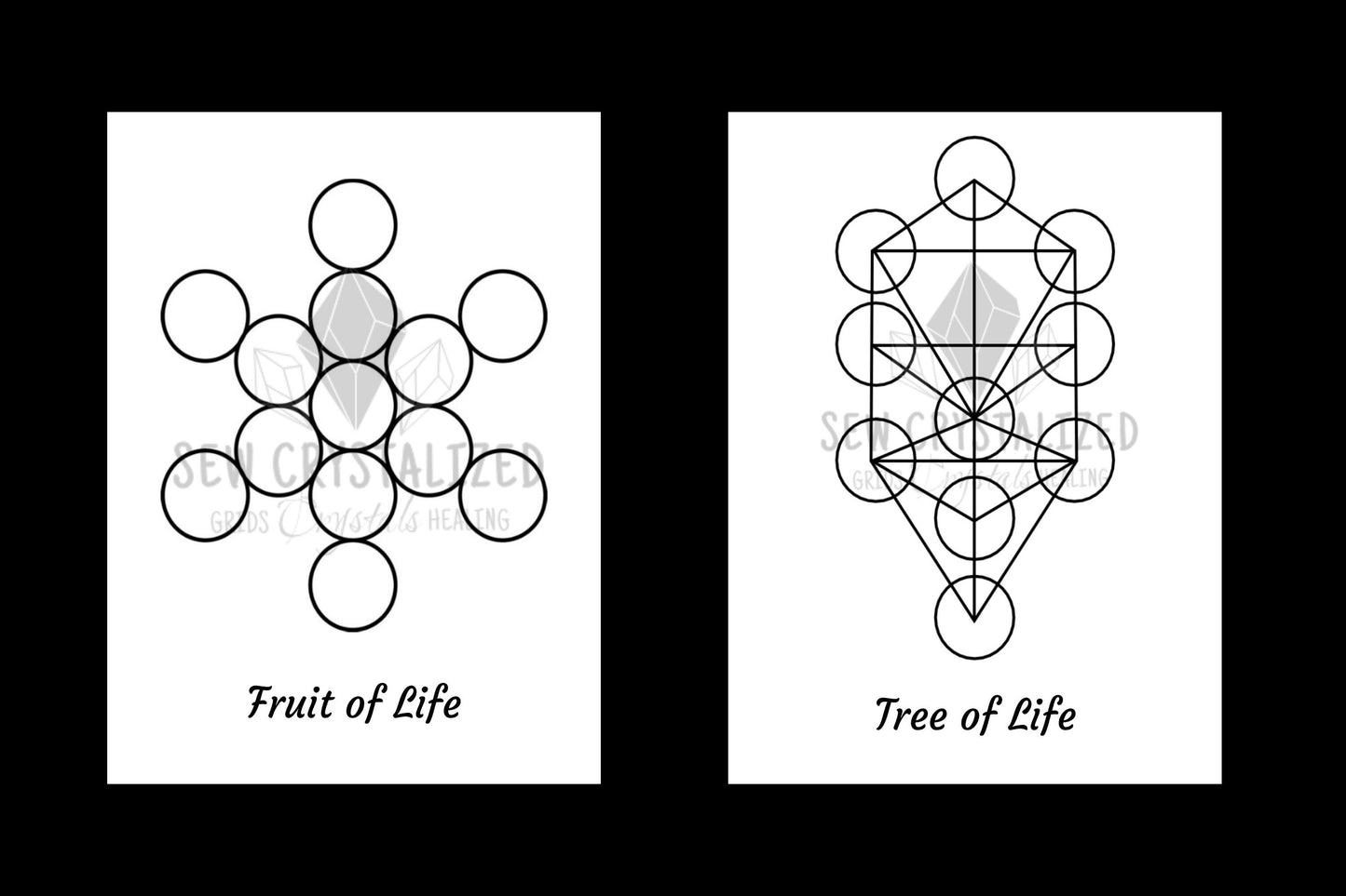 12 Printable Sacred Geometry Crystal Grids.