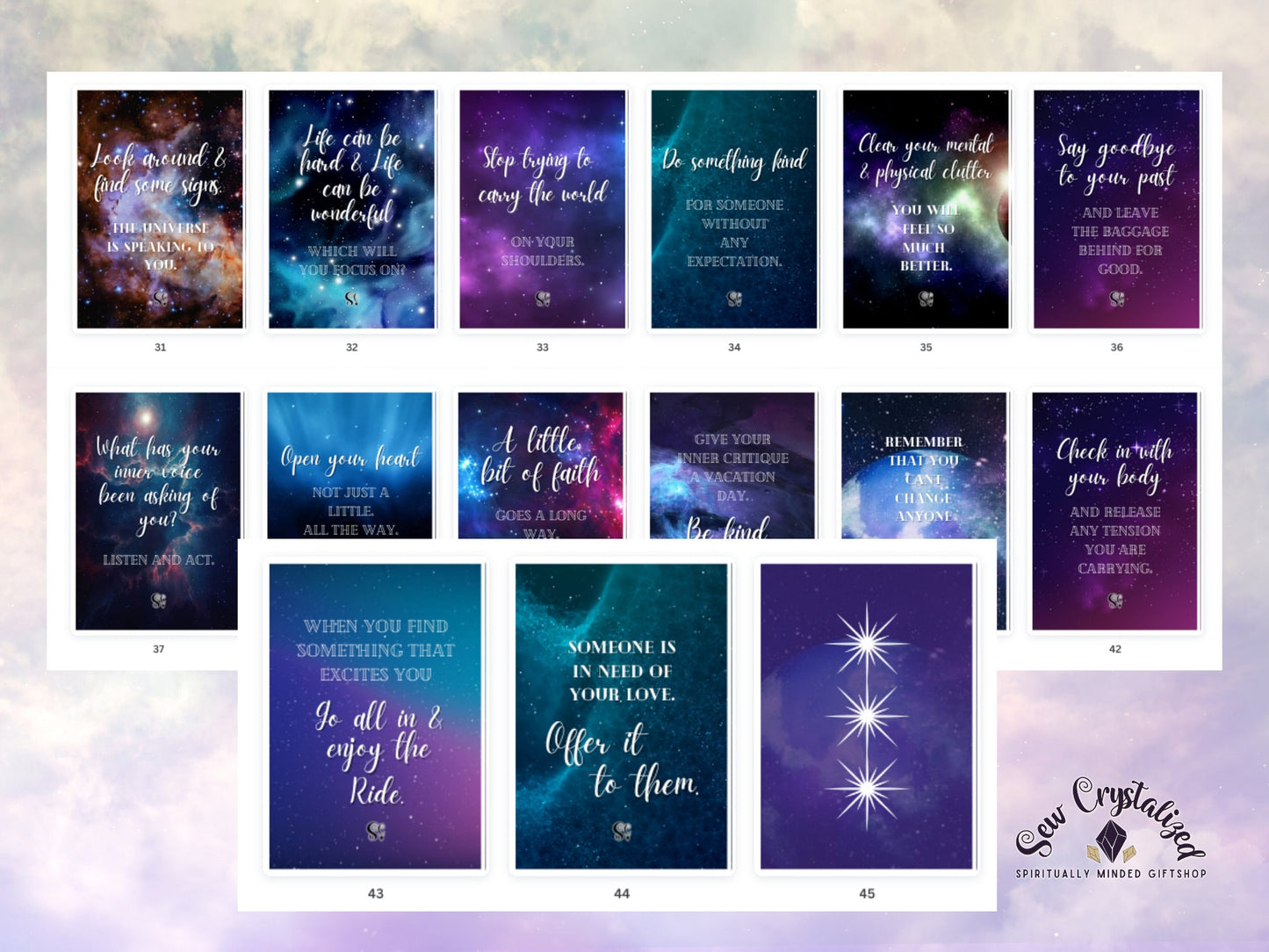 42 Inspirational Cosmic Messages Download Printable Deck