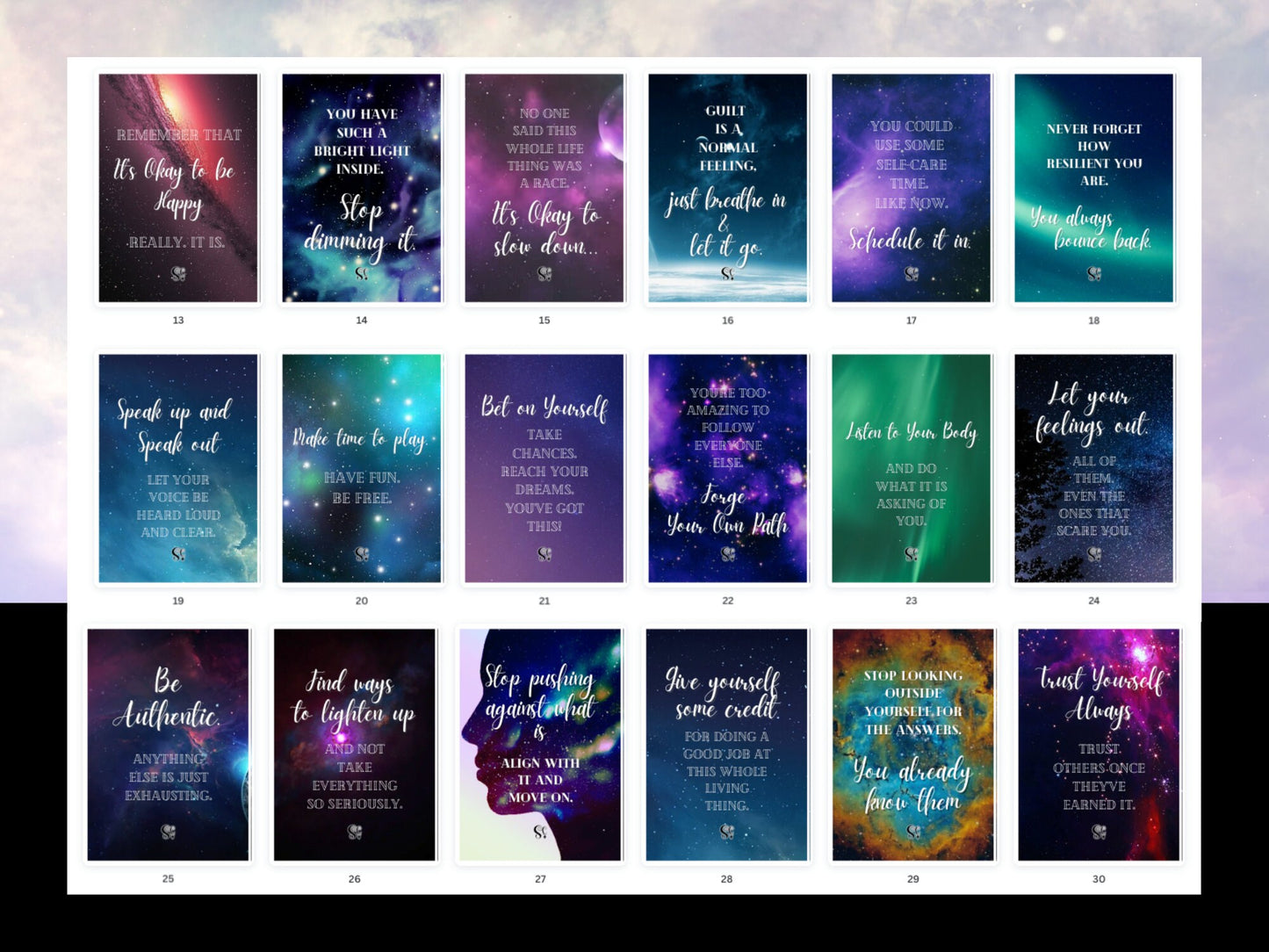 42 Inspirational Cosmic Messages Download Printable Deck