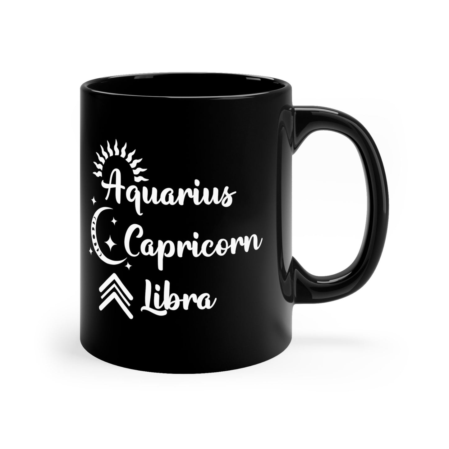 Personalized Coffee or Tea Mug, Big 3 Zodiac Coffee Mug, Zodiac gift coffee/tea mug, Black Mug, Astrology lovers mug, Astrology gift mug