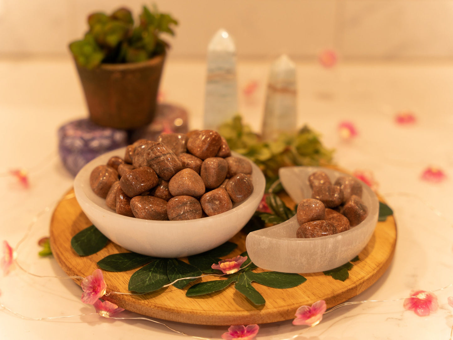 Cherry Quartz Tumbled Crystal Stones, Crystals for Relationship and Love, Healing Crystals, Heart Chakra Crystals, Meditation Crystals,