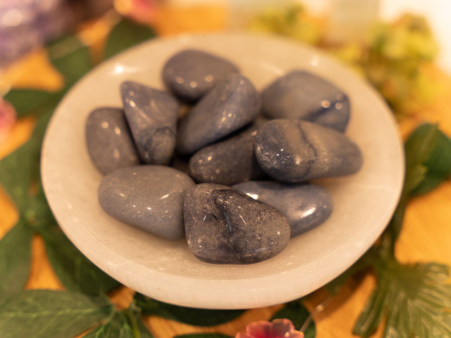 Blue Quartz Tumbled Crystal Stones, Third Eye & Crown Chakra Crystals, Aquarius and Pisces Crystals, Reiki Healing Stones, Clarity Stones