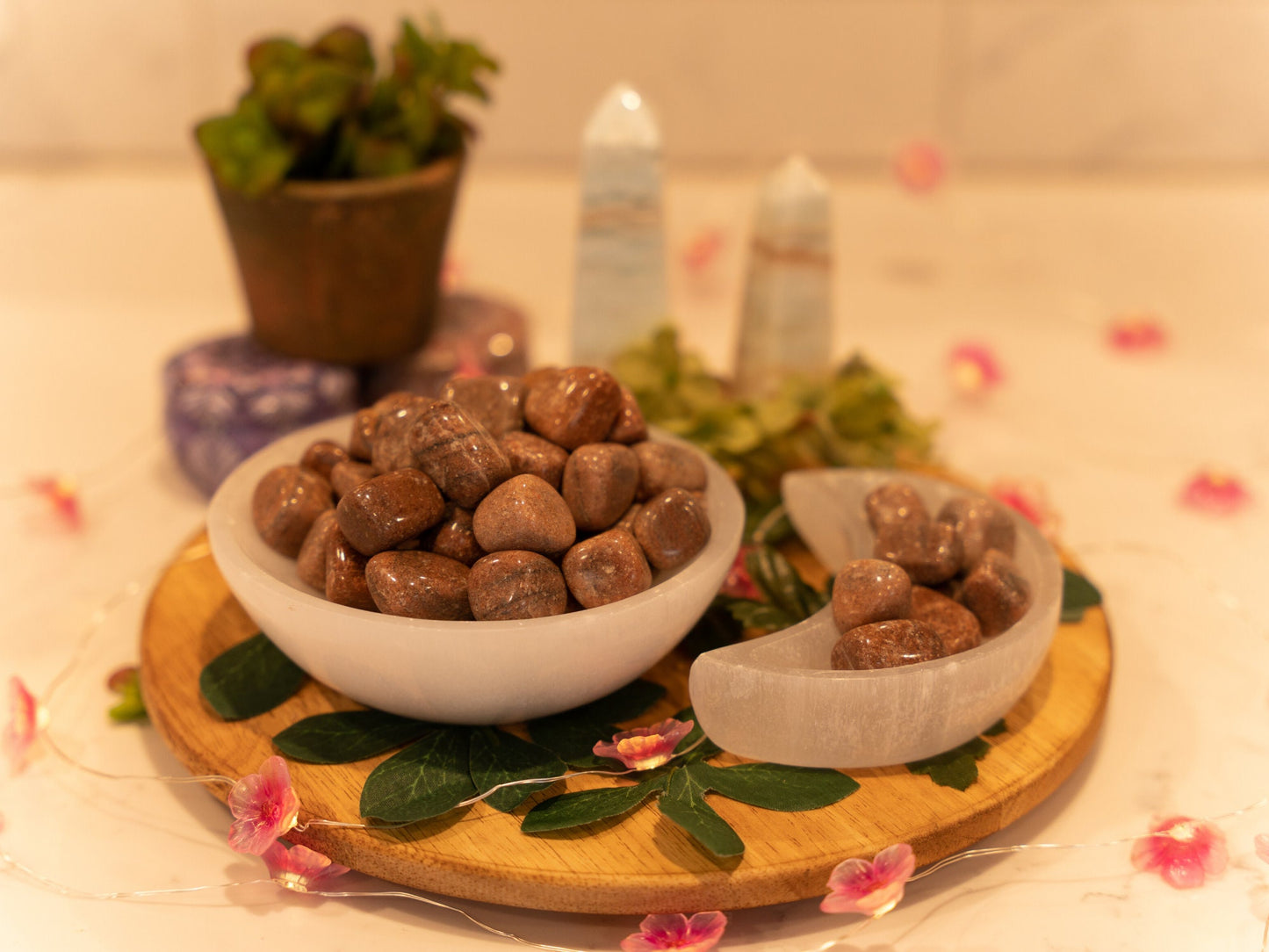 Cherry Quartz Tumbled Crystal Stones, Crystals for Relationship and Love, Healing Crystals, Heart Chakra Crystals, Meditation Crystals,