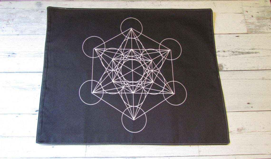 Metatron's Cube, Sacred Geometry, Healing Crystal Grid Mat