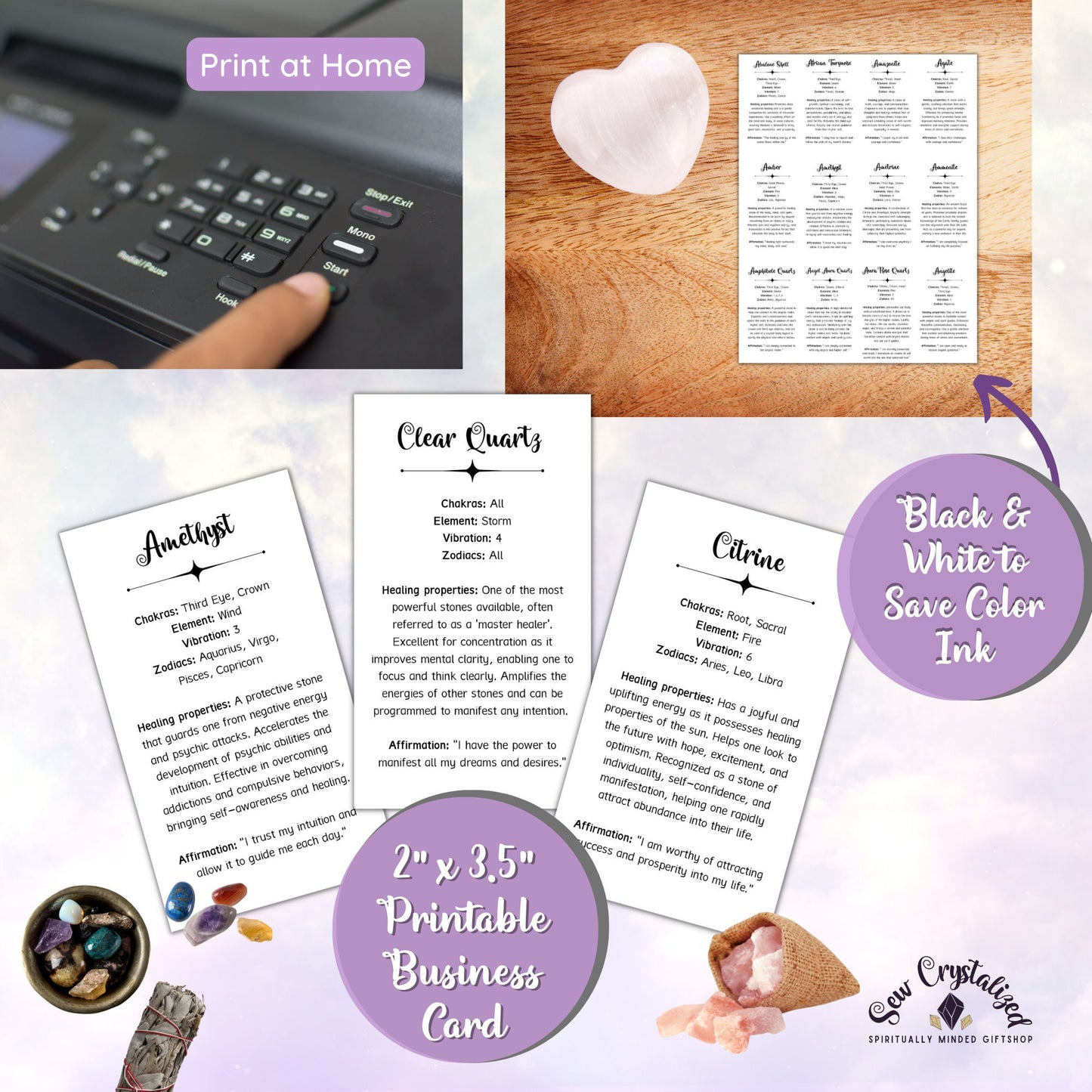 Printable Crystal Card Descriptions