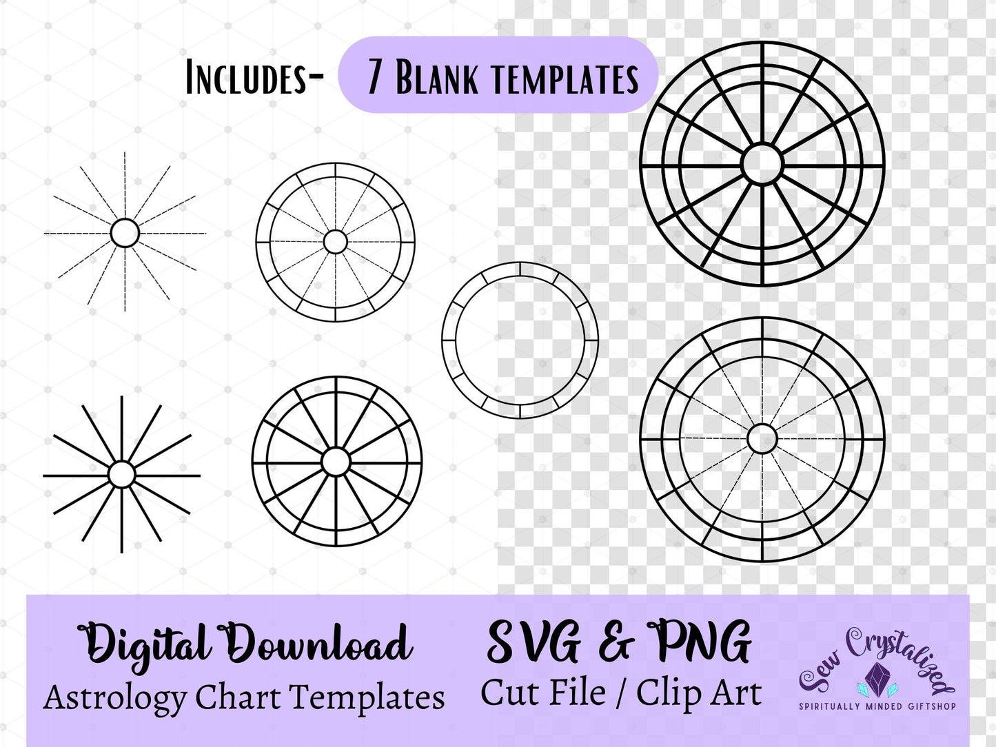 Astrology Chart File,  Zodiac Natal Chart Template, Astrology Wheel Template, Zodiac Clip Art, Astrology PNG, Zodiac Chart Bundle