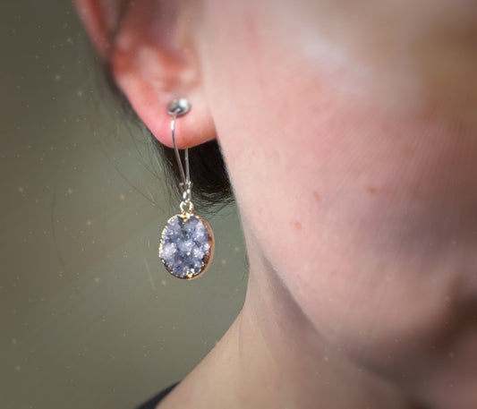 Amethyst Druzy Earrings