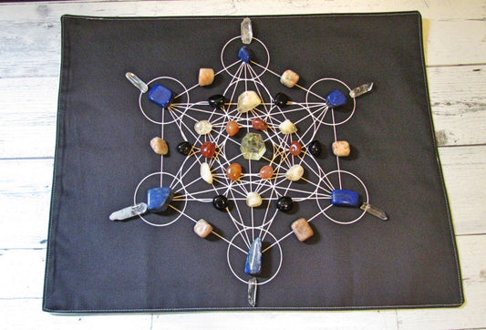 Metatron's Cube, Sacred Geometry, Healing Crystal Grid Mat