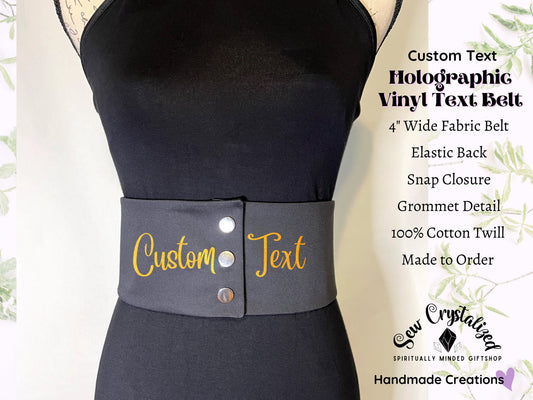 Women's Belt, Customizable Text on Fabric Belt, Women's High Waist Fashion Fabric Belt with Custom Text