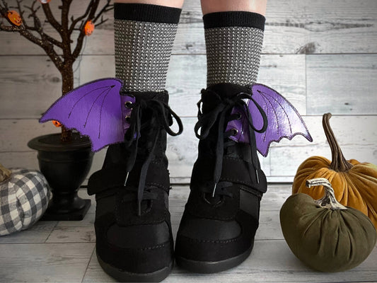 Boot Batwings, Bat Shoe wings, Bat Wing Shoe, Halloween Bat Wing Shoe Costume, Skate Wings, Accessory, Gothic Shoe Clip