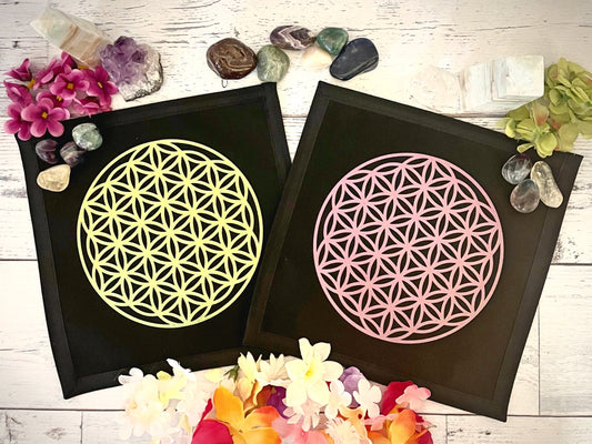 Flower of life Crystal Grid Fabric Altar Cloth