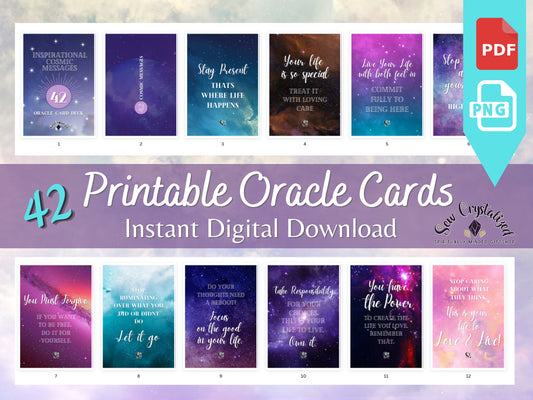 42 Inspirational Cosmic Messages Download Printable Deck