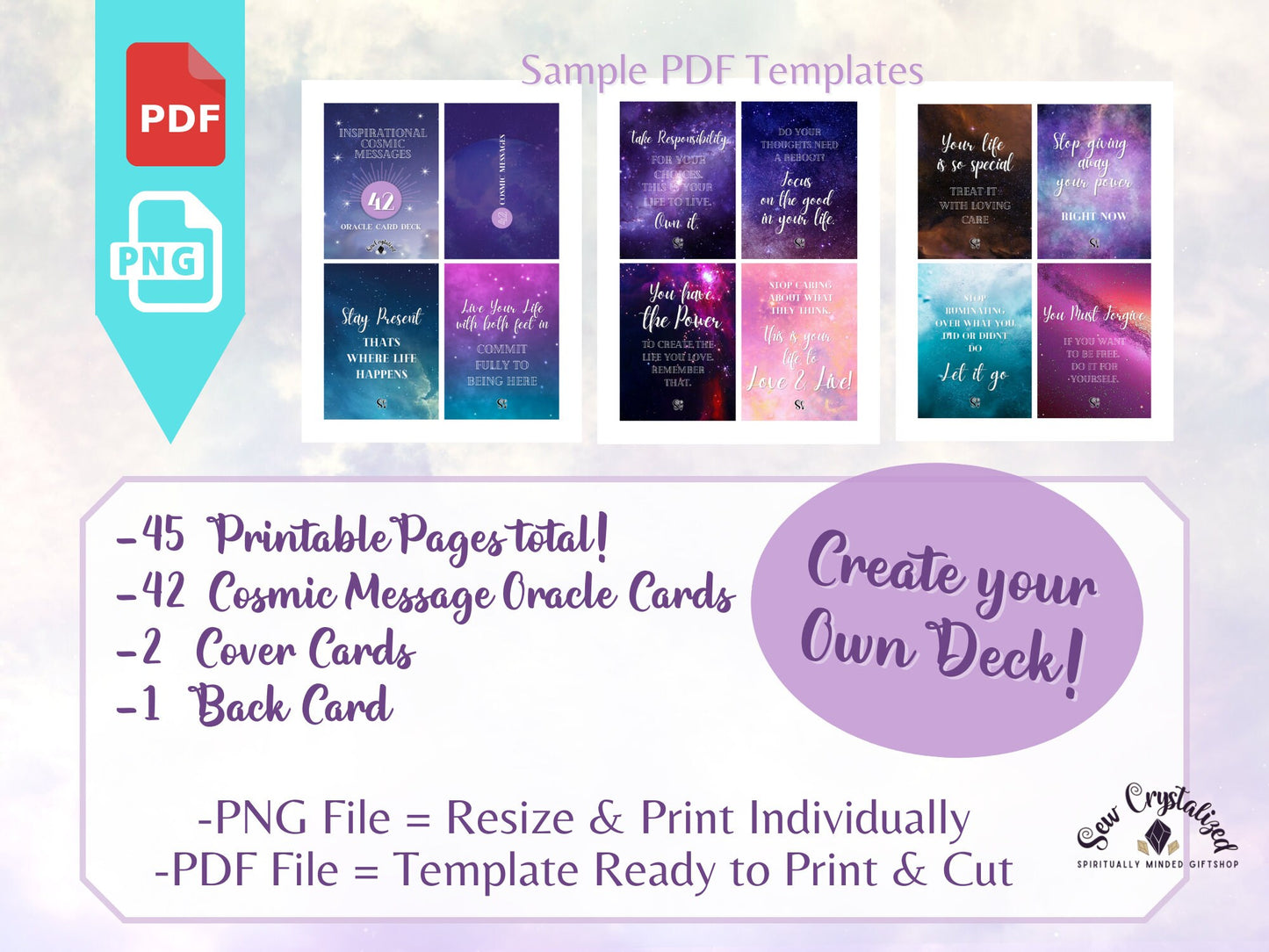 42 Inspirational Cosmic Messages Download Printable Deck